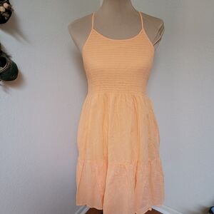 Gap Orange Gauze Strappy Back Tiered Sundress